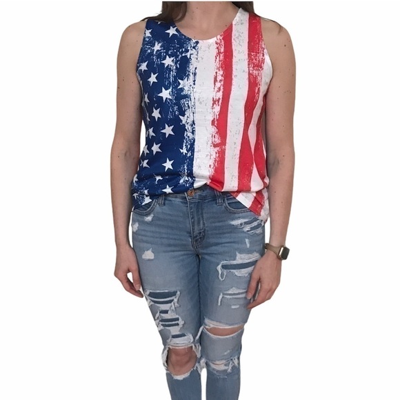 𝅺AMERICAN Flag print Tank Top. Sizes S-XL‎ - Picture 5 of 10